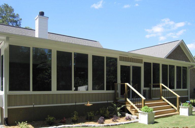 Four-season sunroom interior in Bryan County Georgia with full natural light.
