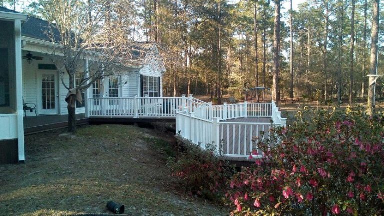Pressure-treated wood deck built for Brunswick Georgia's coastal humidity and termite risk