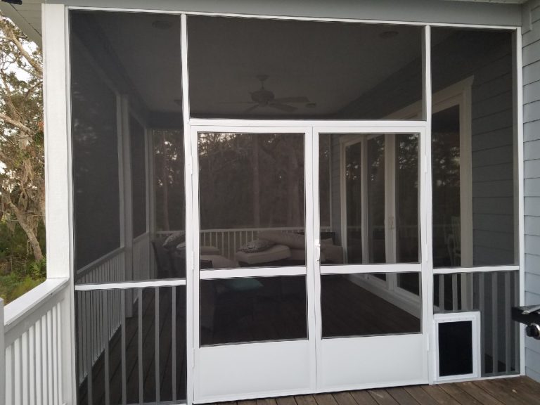 Gnat-resistant screen panels installed on a Brantley County porch enclosure.