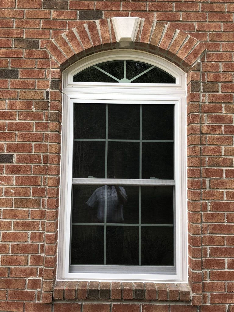 Custom vinyl picture window in a Chatham County Pooler home showing wide clear viewing area.