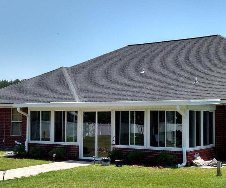 Four-season sunroom interior with low-E glazing installed in a Blackshear Georgia home near Pierce County.