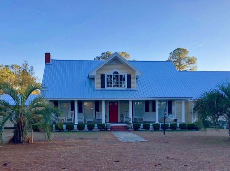 Galvalume steel metal roof panels installed on Pooler Georgia residential home.