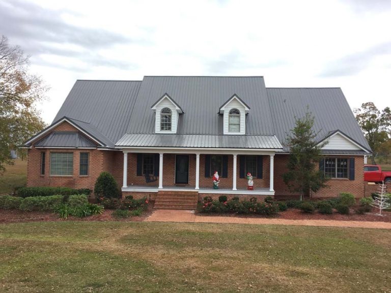 Standing seam metal roof on a southeast Georgia coastal home built for hurricane exposure