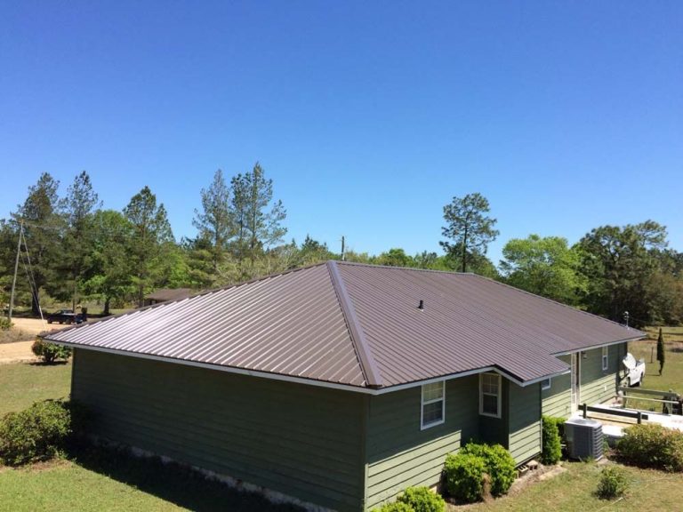 Standing seam metal roof close-up showing sealed fasteners on Wayne County home
