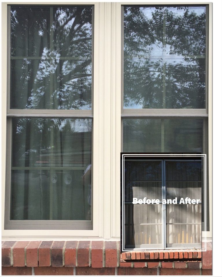 Insulated vinyl replacement windows on a McIntosh County Georgia home in summer.